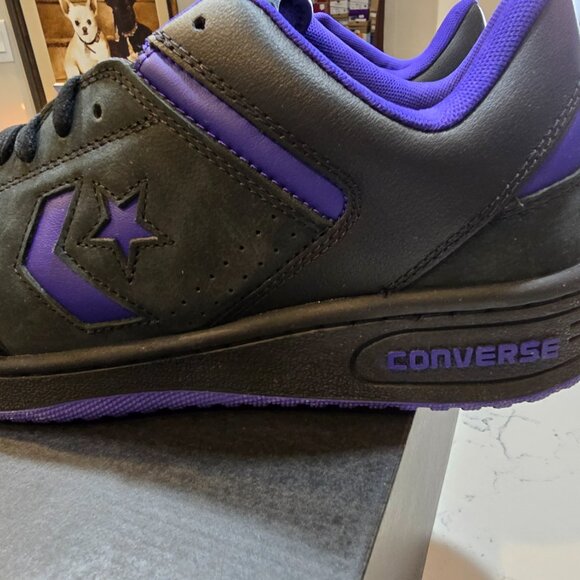 Converse Weapon Leather Black Night Indigo Blue Men's Shoes Sneakers SZ 10 NEW - Picture 2 of 14